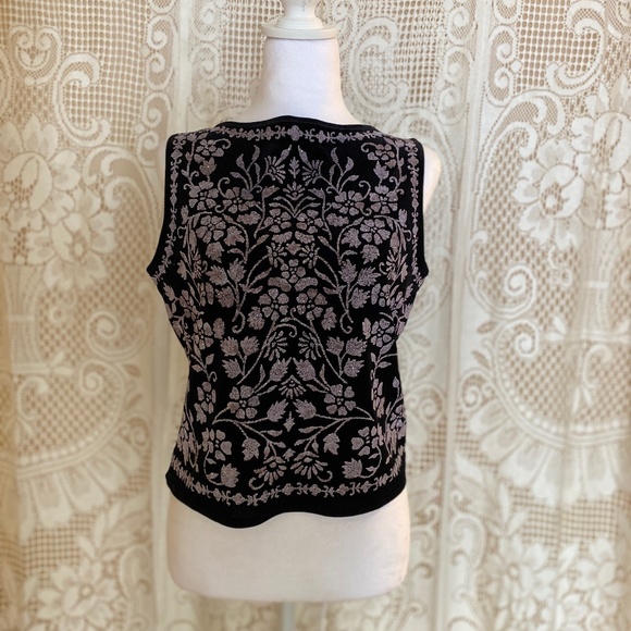 Cartise International Whimsygoth Beaded Velvet Top | Fairycore Floral Black - Picture 2 of 10